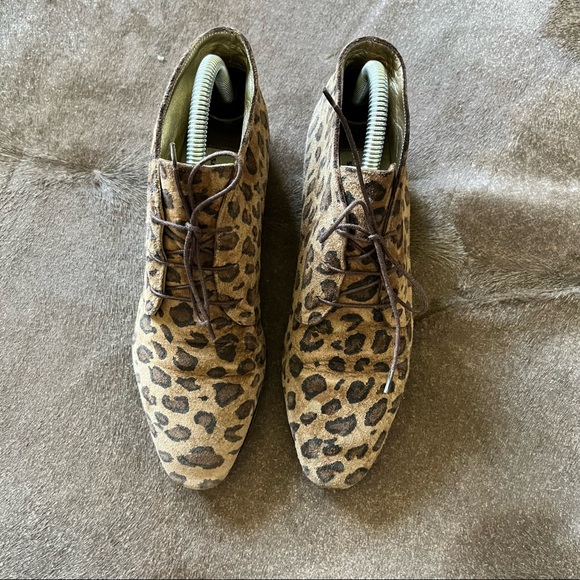 Saks Fifth Avenue Suede Leopard Booties - Picture 3 of 8
